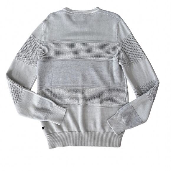 Alpinestars Slim Knit Sweater M Gray Textured Crewneck Made in Italy Moto Casual - Picture 5 of 6